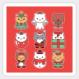 Kawaii Christmas Kitties Magnet